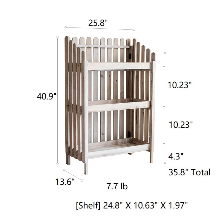 Fir Wood Three Tire Plant Stand Backyard Plant Stand