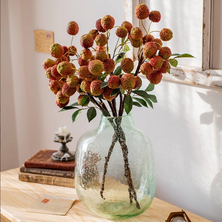 Artificial Fruit Lychee Stem 27" Tall Silk Plant