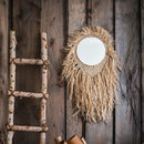 Handcraft Grass Hanging Round Mirror