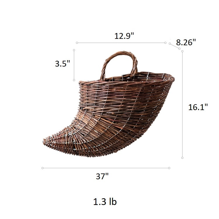 Horn Shape Willow Hanging Basket Planter