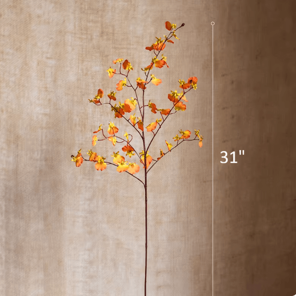 Impressionist Oncidium Orchid Stem in Orange 31" Tall, photo 5 of 5