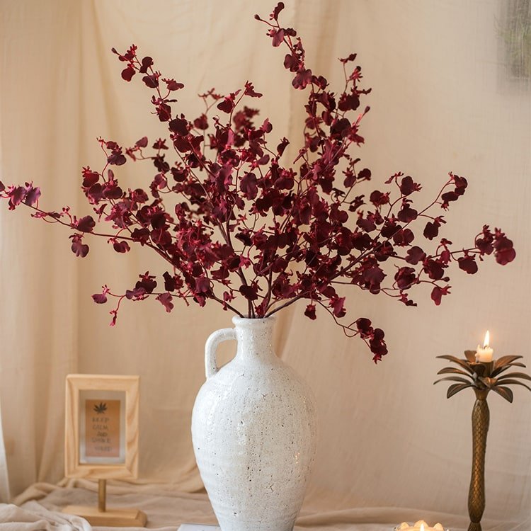 Impressionist Oncidium Orchid Stem in Red 31" Tall, photo 4 of 10