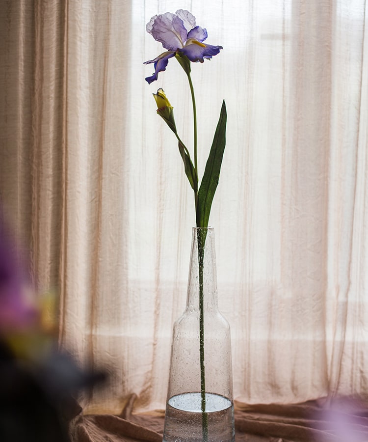 Faux Artificial Iris Flower Stem 31.5" Tall Silk