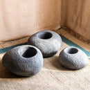 Japanese Zen Style Gray Stone Flowerpot