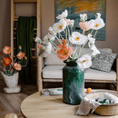 Faux Large Silk Poppy Flower Stem 41" Tall