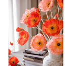 Faux Large Silk Poppy Flower Stem 41" Tall