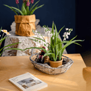 Faux Lily of the Valley in Brown Pot