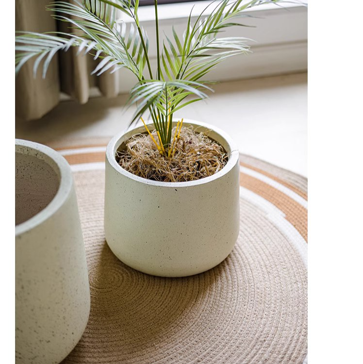 Modern White Planter Round