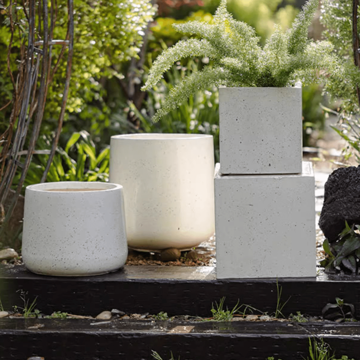 Modern White Planter Square, photo 2 of 6