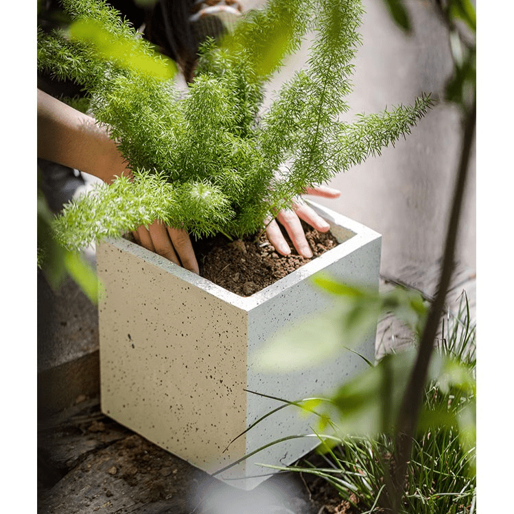 Modern White Planter Square, photo 4 of 6