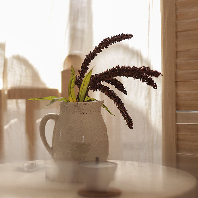 Artificial Millet Bundle in Dark Burgundy 19" Tall