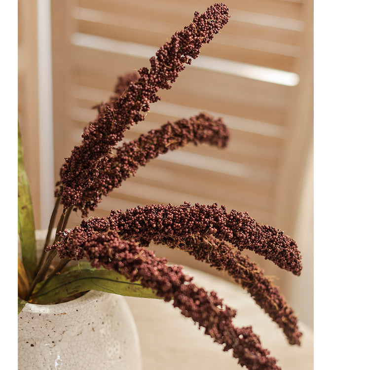 Artificial Millet Bundle in Dark Burgundy 19" Tall