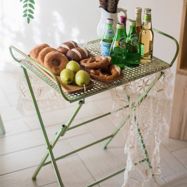 Green Farmhouse Metal Side Table