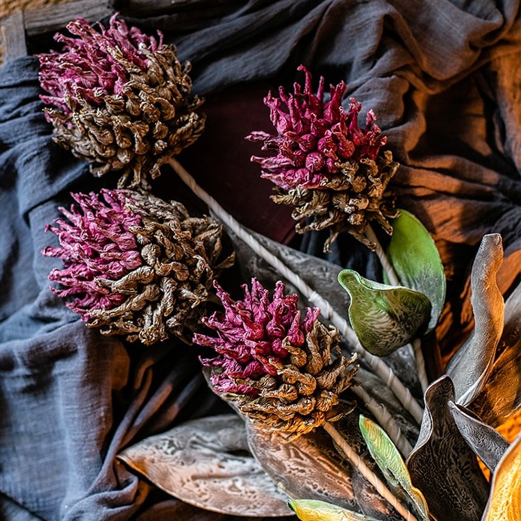 Artificial Tall Stem Flower Mulan Thistle 43" Tall