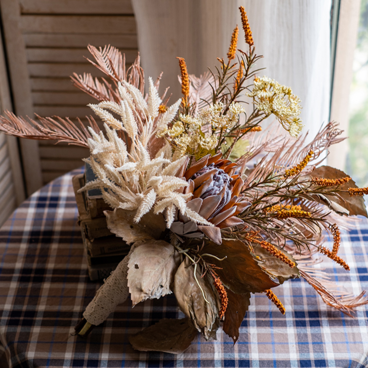 Artificial Silk Natural Fall Designer Flower Bouquet