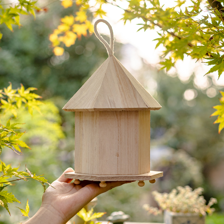 Natural Solid Wood Bird's Nest