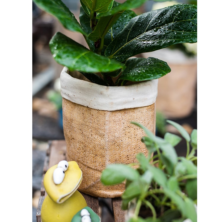 Paper Bag Style Concrete Garden Pot