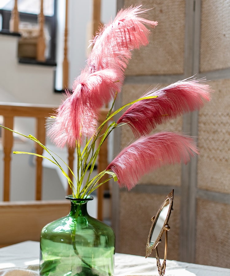 Faux Silk Artificial Pink Reed Grass Stem 45" Tall