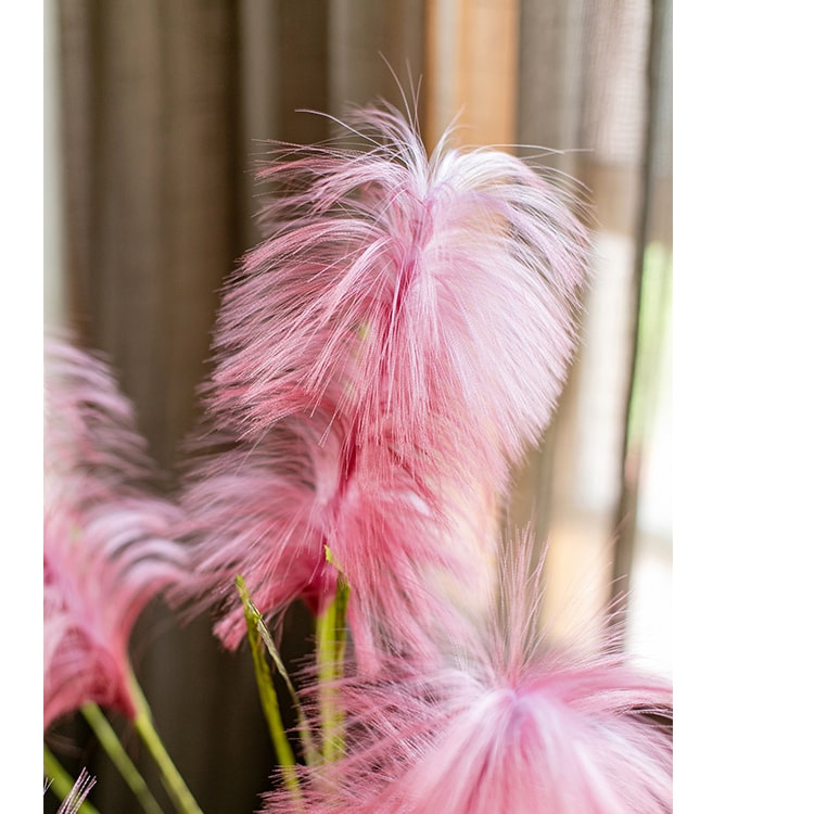 Faux Silk Artificial Pink Reed Grass Stem 45" Tall