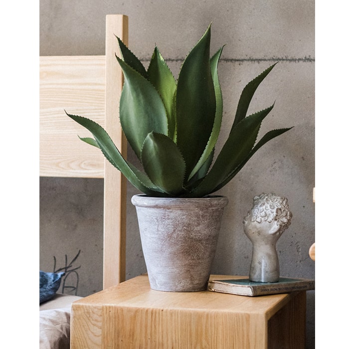 Artificial Faux Large Potted Agave Plant 22.8"