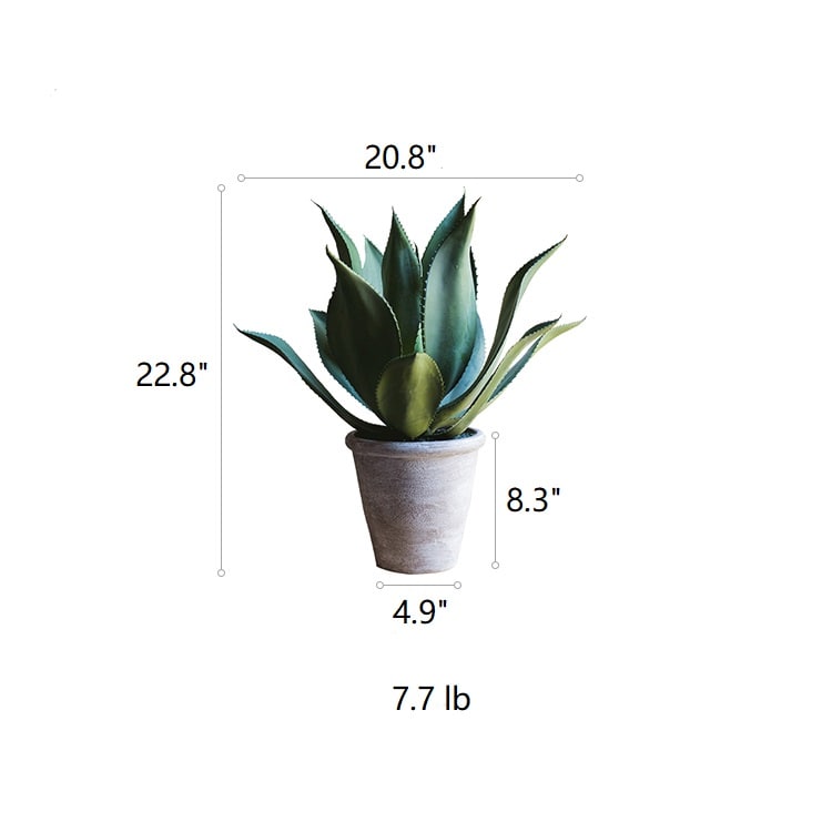 Artificial Faux Large Potted Agave Plant 22.8"