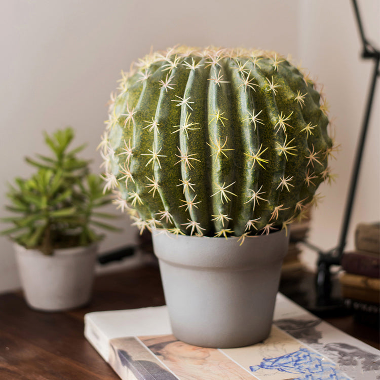 Artificial Faux Cactus Ball In Pot