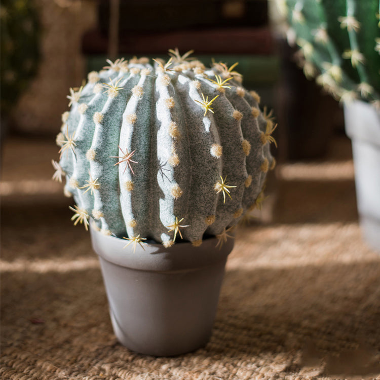 Artificial Faux Cactus Ball In Pot