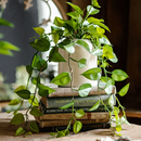 Artificial Devil's Ivy Plant in White Pot by RusticReach