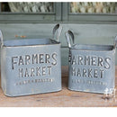 Rectangular Flower Pot Gray Farmers Market