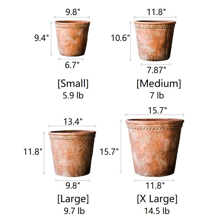 Large Terracotta Red Concrete Planter Pot