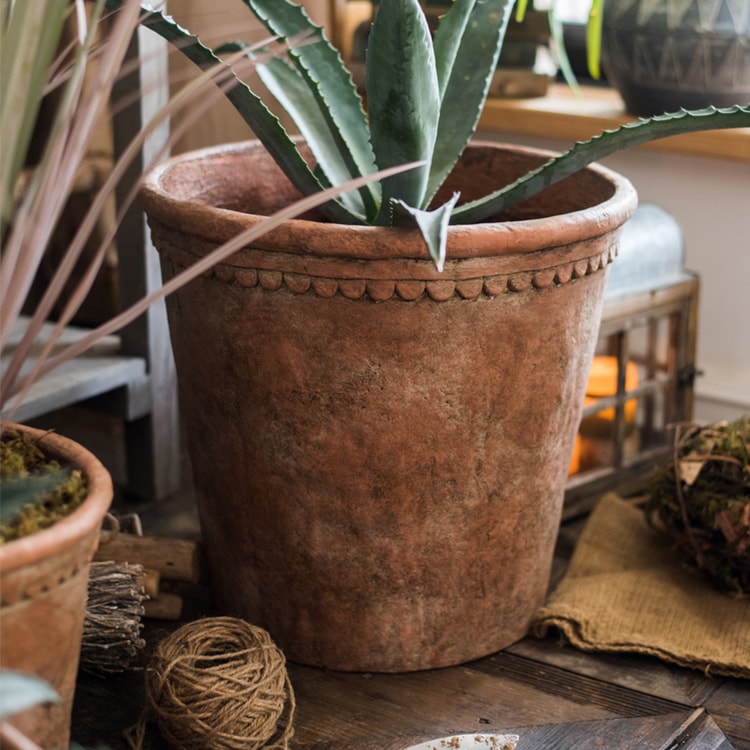 Large Terracotta Red Concrete Planter Pot