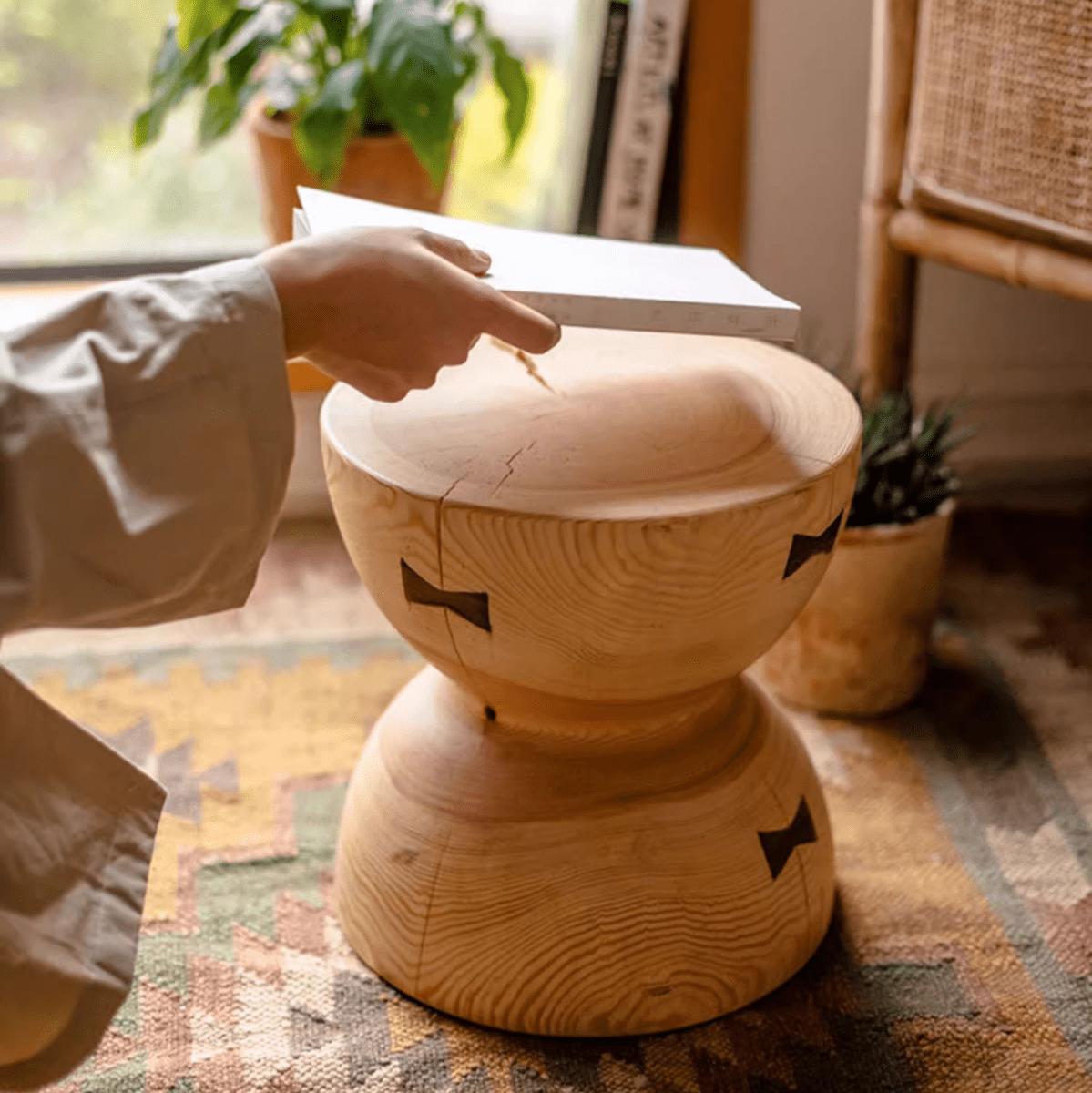 Solid Wood Natural End Table, photo 8 of 10