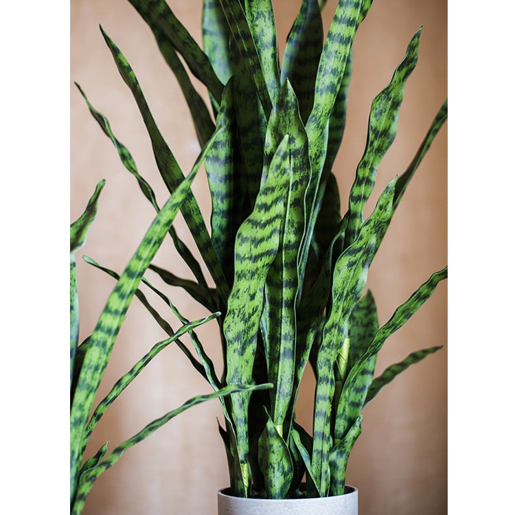 Faux Artificial Snake Plant In Pot Green