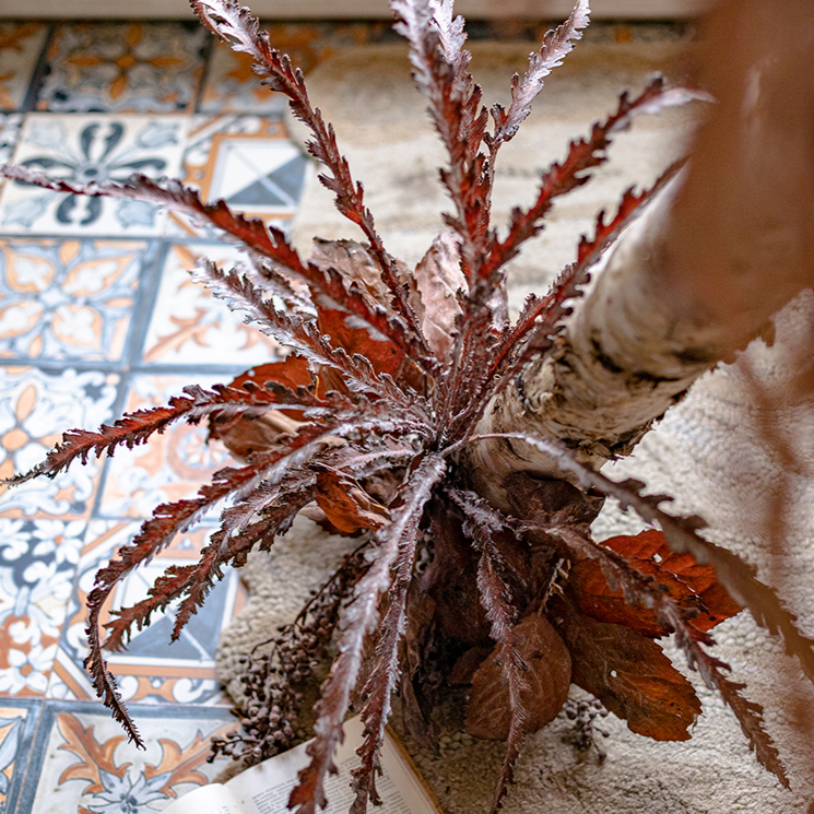 Artificial Spider Brake Fern Stem in Brown 43" Tall Faux