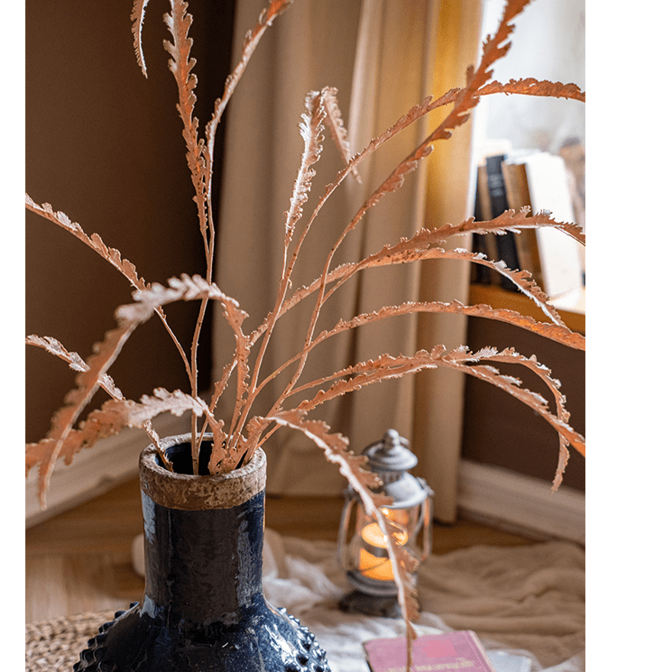 Artificial Spider Brake Fern Stem in Brown 43" Tall Faux