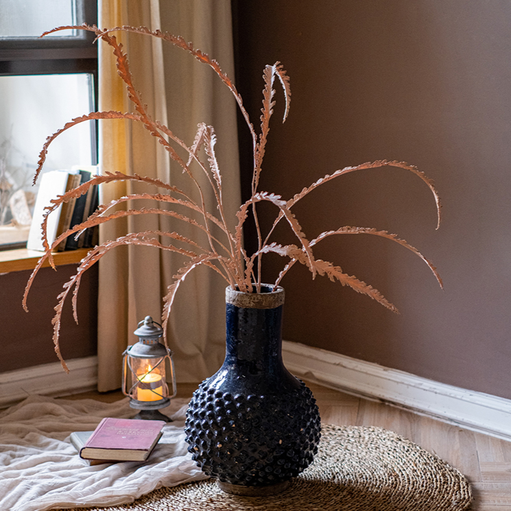 Artificial Spider Brake Fern Stem in Brown 43" Tall Faux