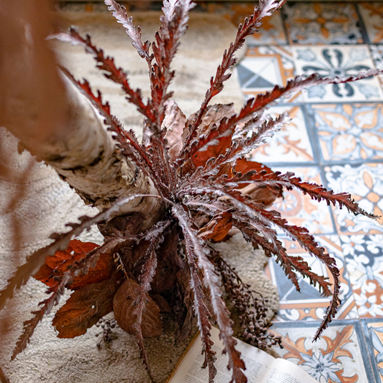 Artificial Spider Brake Fern Stem in Brown 43" Tall Faux