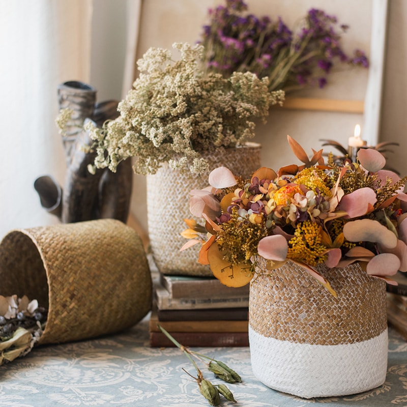 Natural Straw Basket in Different Colors