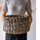 Natural Brown Straw Round Basket by RusticReach