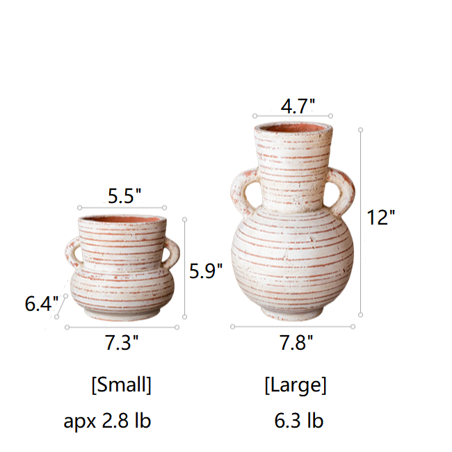 Terracotta Planter Vase with Handles