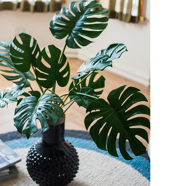 Artificial Faux Real Touch Turtle Leaf Stem Bunch