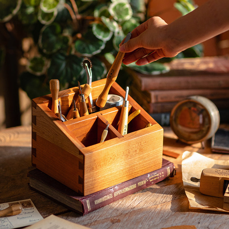 Solid Wood Desktop Organizer Small Organizer