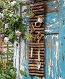 Rustic Wood Ladder Wall Décor Tool Organizer