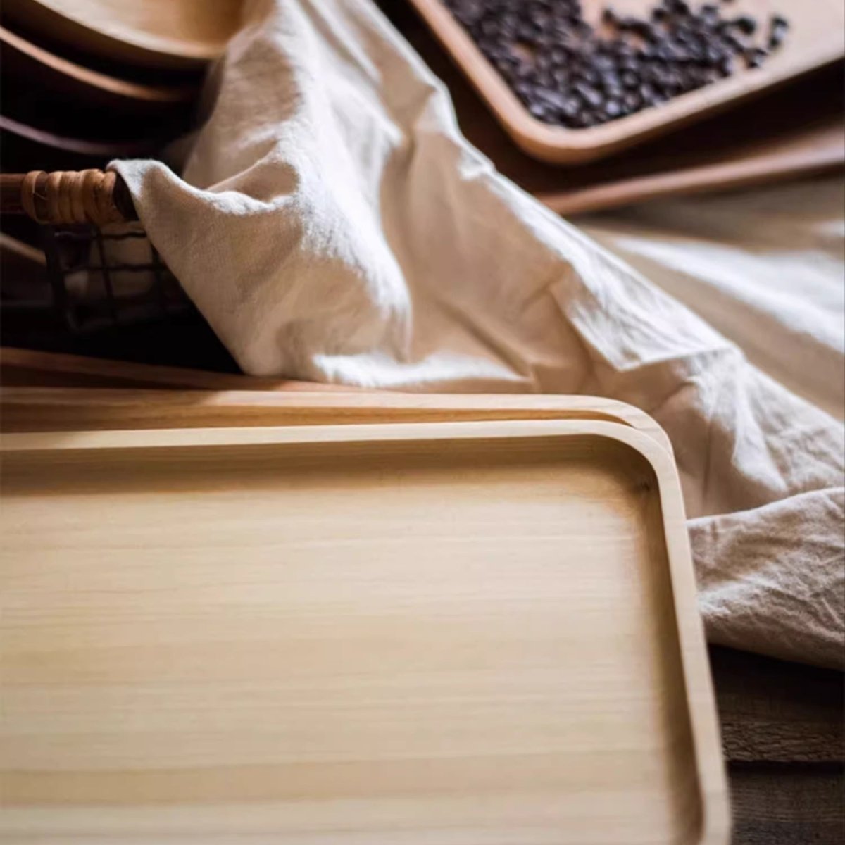 Natural Wood Plate Serving Tray, photo 7 of 14