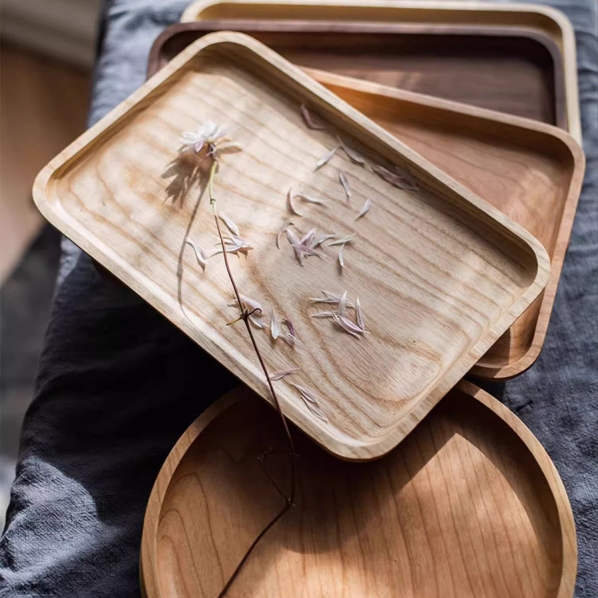 Natural Wood Plate Serving Tray, photo 9 of 14