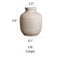 White Textured Porcelain Ceramic Jar Vase