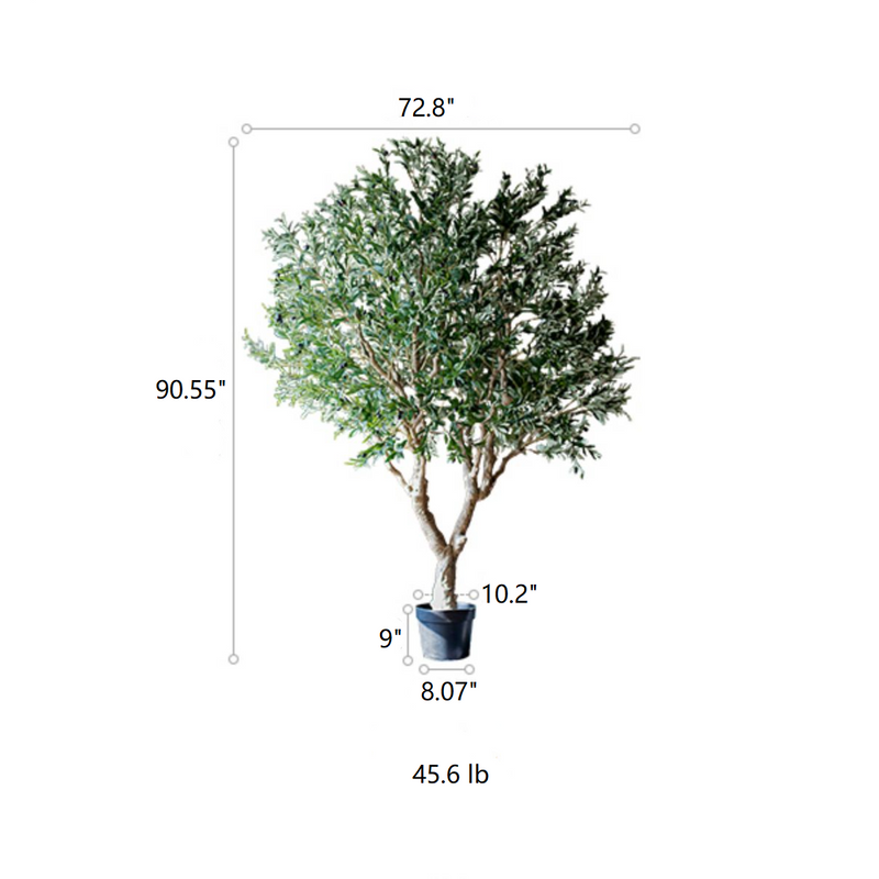 Extra Large Artificial Olive Tree 90" Tall