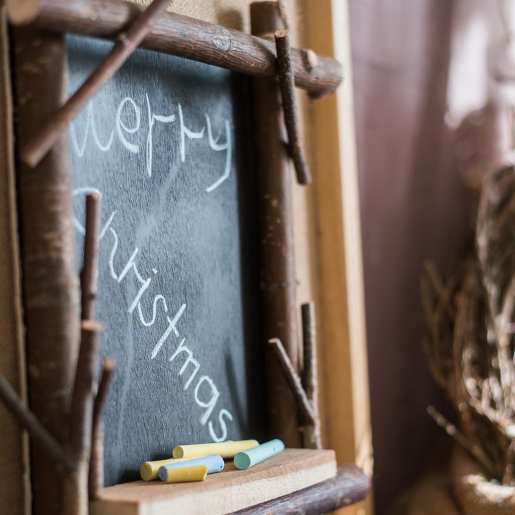 Christmas Small Chalkboard Decoration