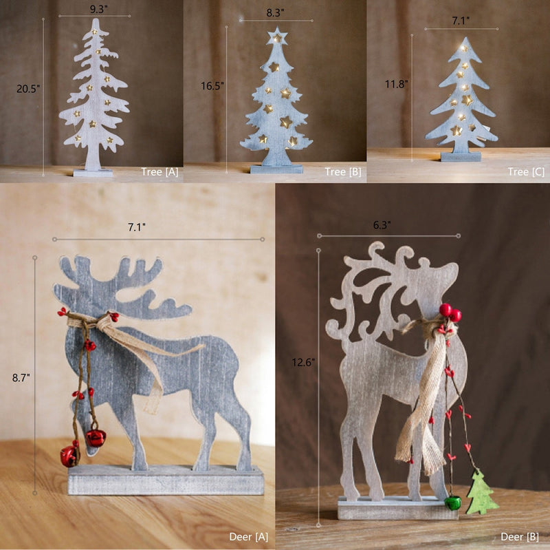 Christmas Desktop Decoration Figurines in Wood