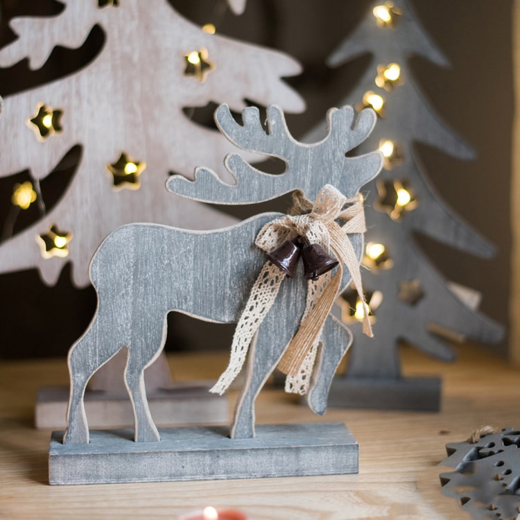 Christmas Desktop Decoration Figurines in Wood